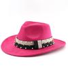 Fashionable women's elastic band suede fedora hat men's british retro outdoor sun hat woolen jazz hat trendy