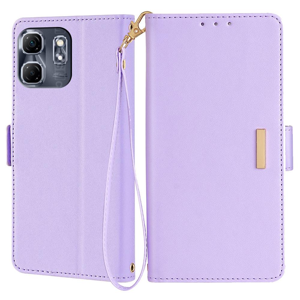 

For Infinix Hot 50i 4G Leather Wallet Case RFID Blocking Stand Cover with Hand Strap A