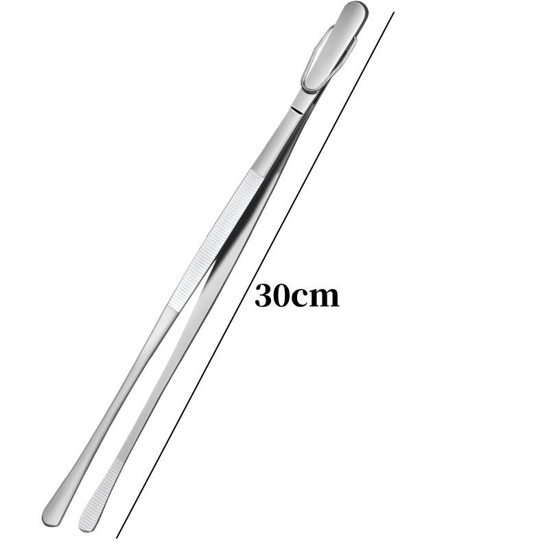 12Inch Stainless Steel Kitchen Tweezer Cooking Tweezer BBQ Steak Bread Salad Baking Tong Extra-Long Cooking Clip Kitchen Tools