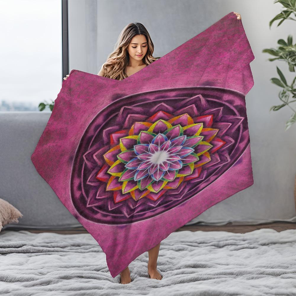 Faux Fur Throw Blanket Mandala Decorative Bed Blanket Sofa Cover For Living Room Bedroom Kids Gift