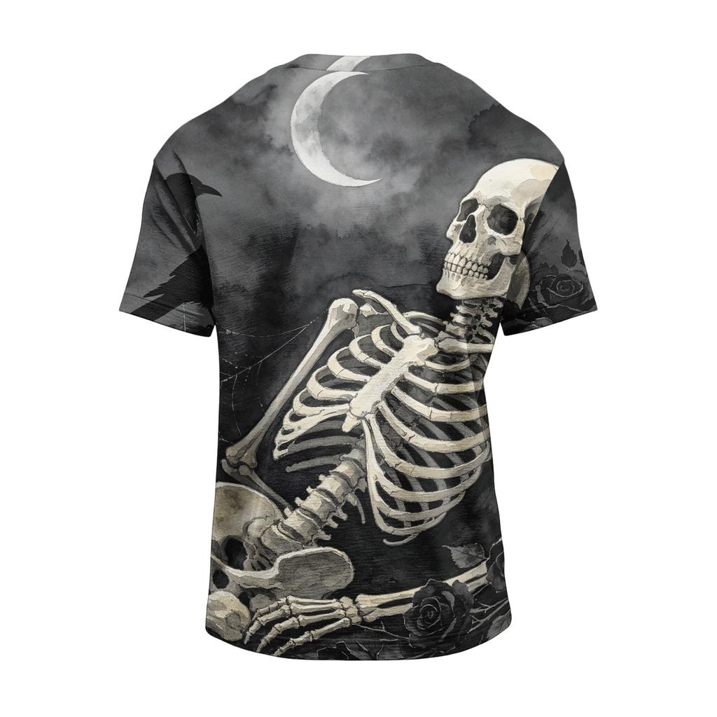 Men's Short Sleeve Halloween Print Round Neck T-Shirt for Casual Party Wear