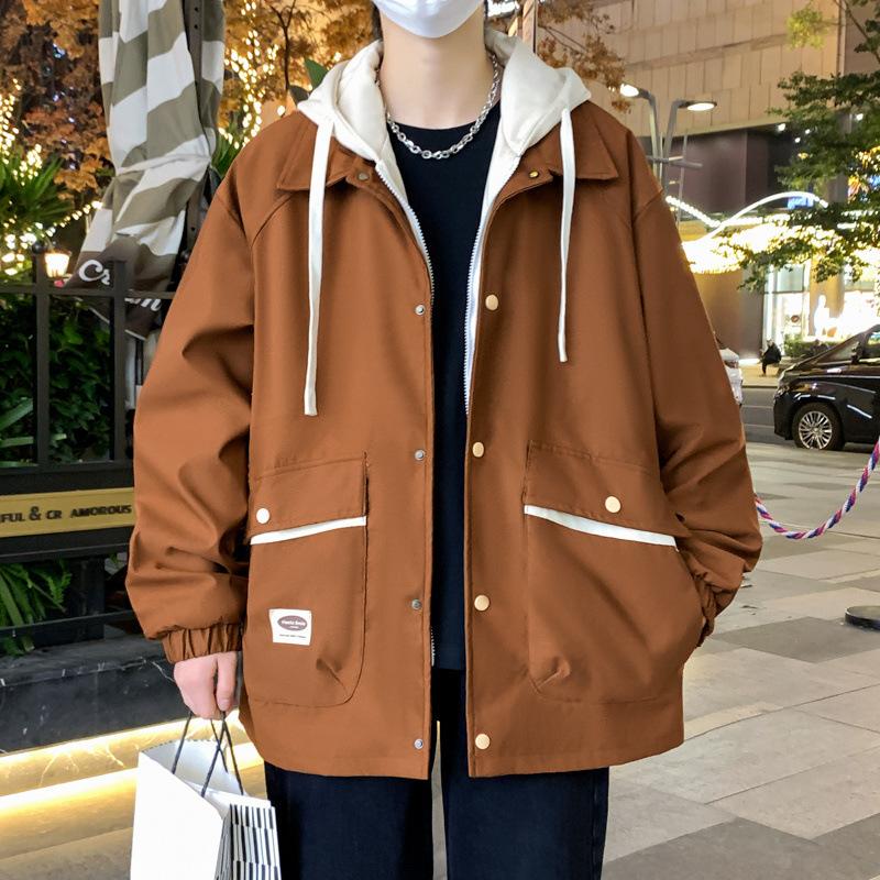 

Куртка мужская больших размеров, весна и осень, новая свободная универсальная модная куртка Fat Student Fake Two Piece Top 9XL