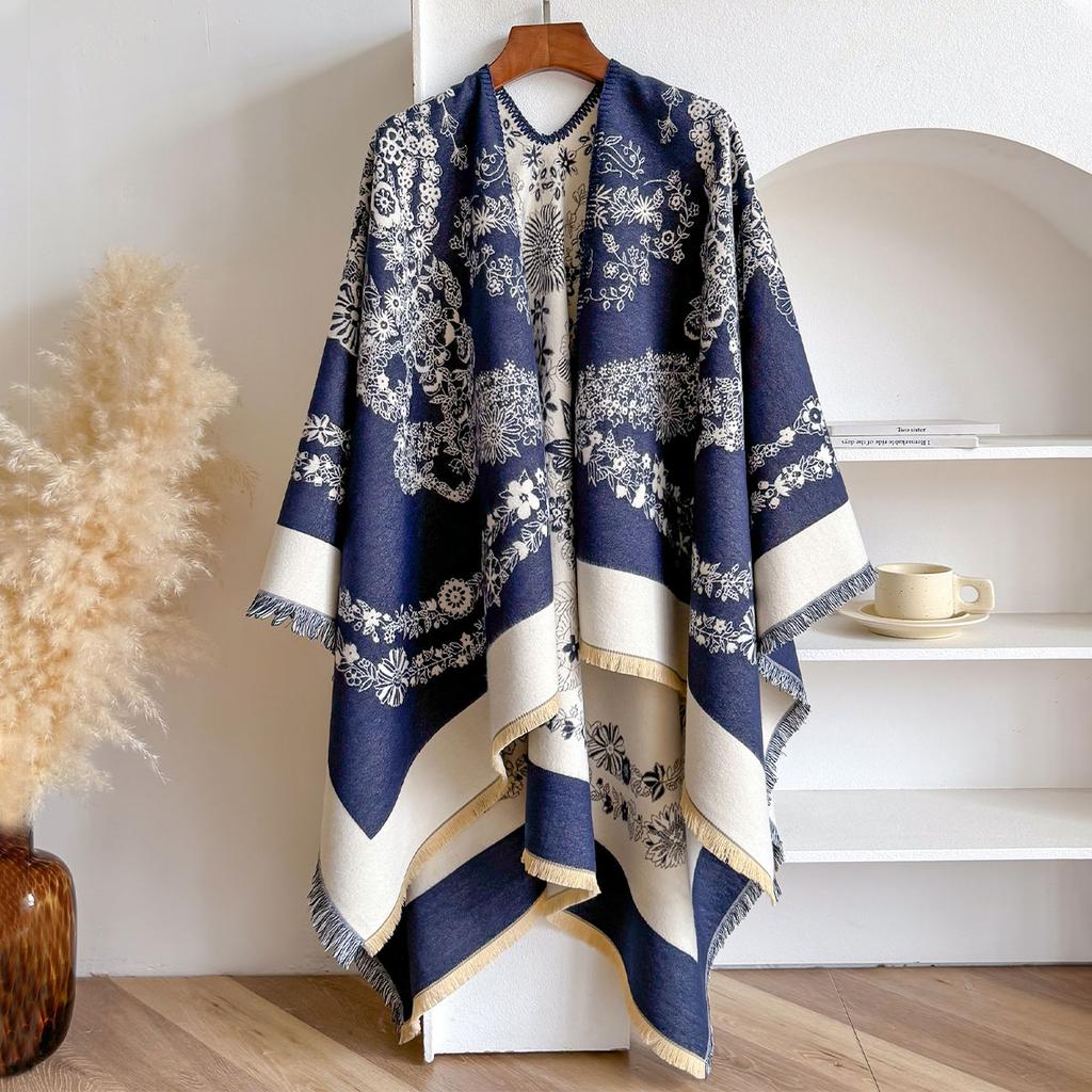 Luxury   Imitation Cashmere Women Two-Sided Square Scarf Winter Warm Shawl Bandana Pashmina Female Foulard Thick Blanket