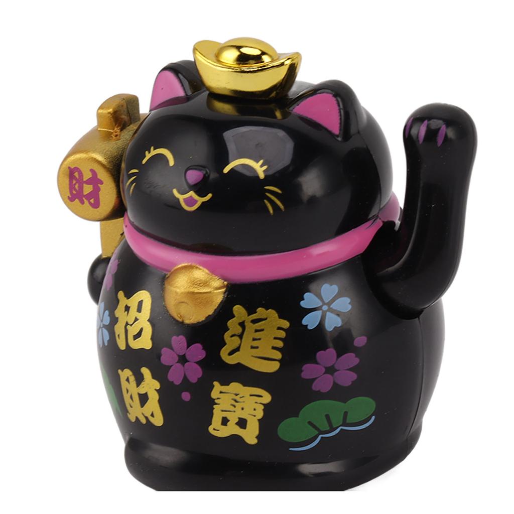 Ozdoba Kot Szczęścia Gospodarstwo Domowe 2-calowy Panel Słoneczny Wyczuwanie Figurka Kota Szczęścia na Stół Półkę