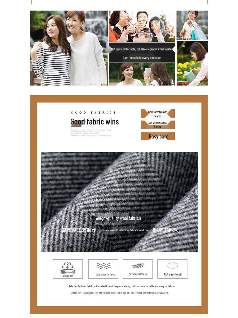 Women's High Waist Woolen Micro Flare Pants - Slimming, Casual, Versatile Drapey Design