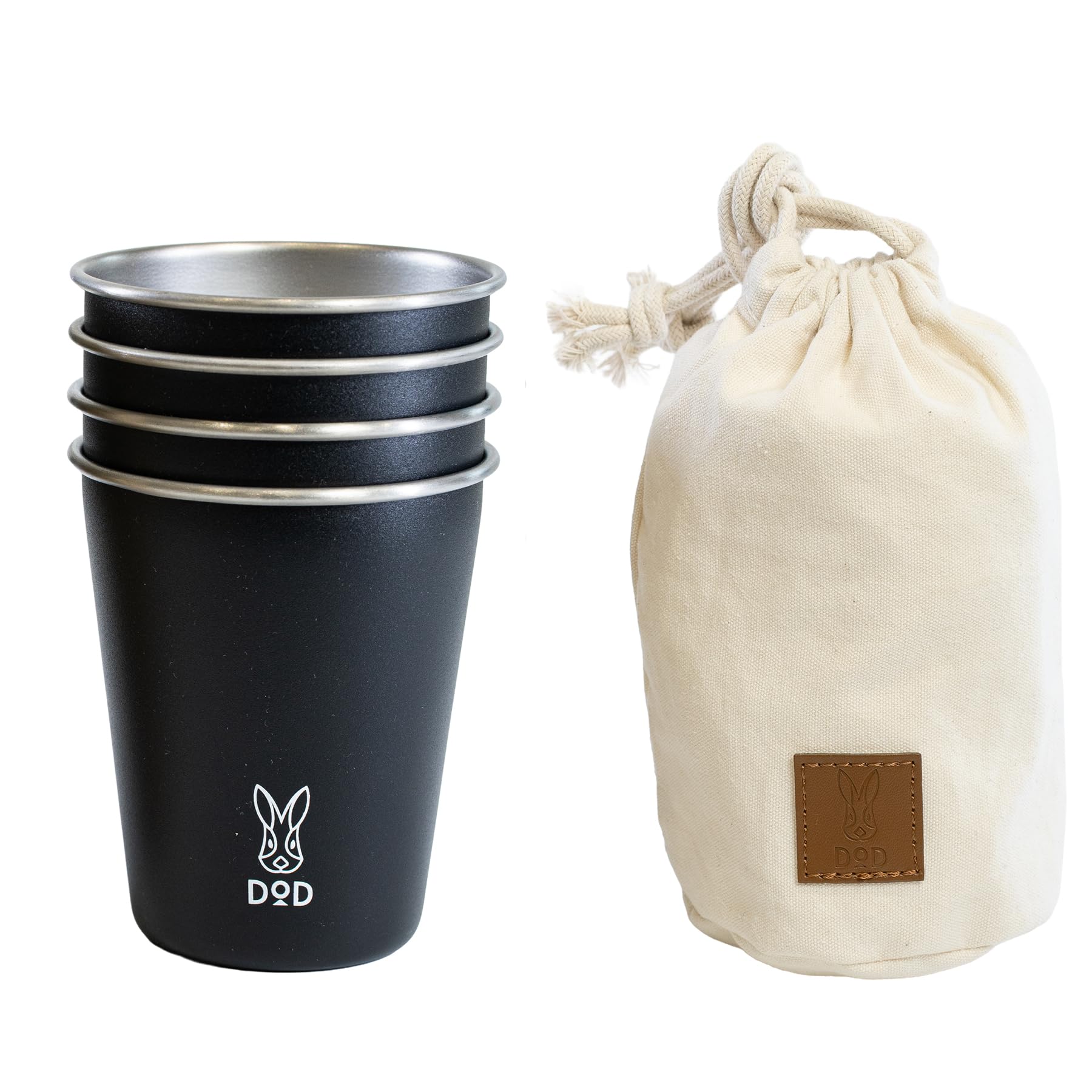 

DOD (Dee-O-Dee) Yots Stack Rabbit Cup - Set of 4 Camping Cups, Stackable Mug, with Storage Bag (MG1-232-BK)