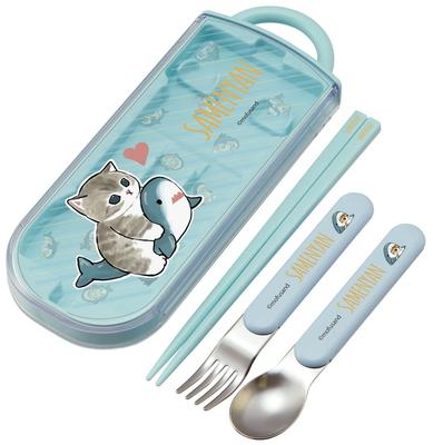Skater Mofusand Trio Set of and Fork for Made In Chopsticks, Spoon, Kids, Antibacterial, Japan, TACC2AG-A