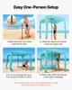 Beach Cabana, 1.83 x 1.83 m Beach Canopy with Side Wall, UPF 50+ Protection Easy Setup Cabana Tent with Sand Pockets, Large Portable Shade Sun Shelter