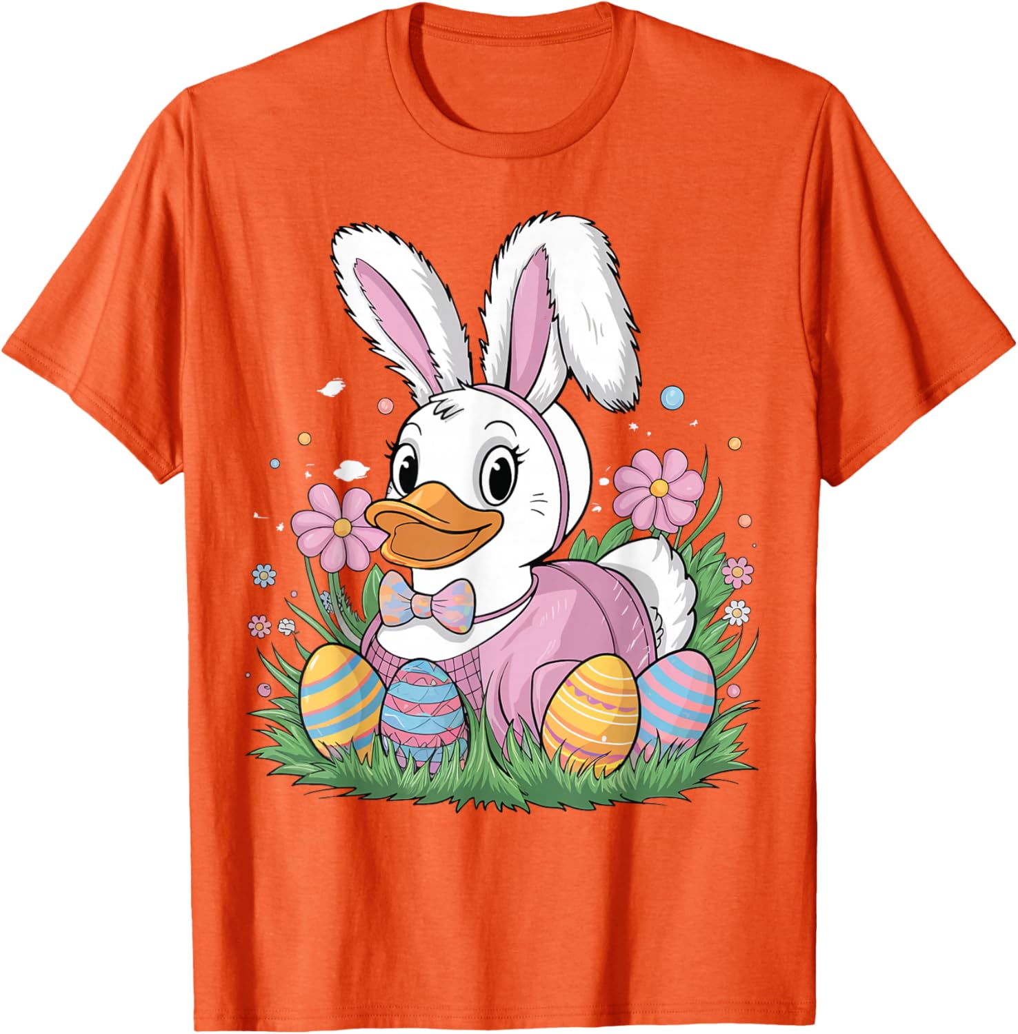 

Easter Bunny Duck Graphic Tee Cotton Casual Spring Short Sleeve T-Shirt for Unisex Child 4XL