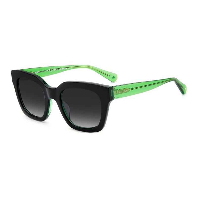 Kate Spade Logo Acetate Square Sunglasses Women s Black Green CAMRYN-S-7ZJF09O