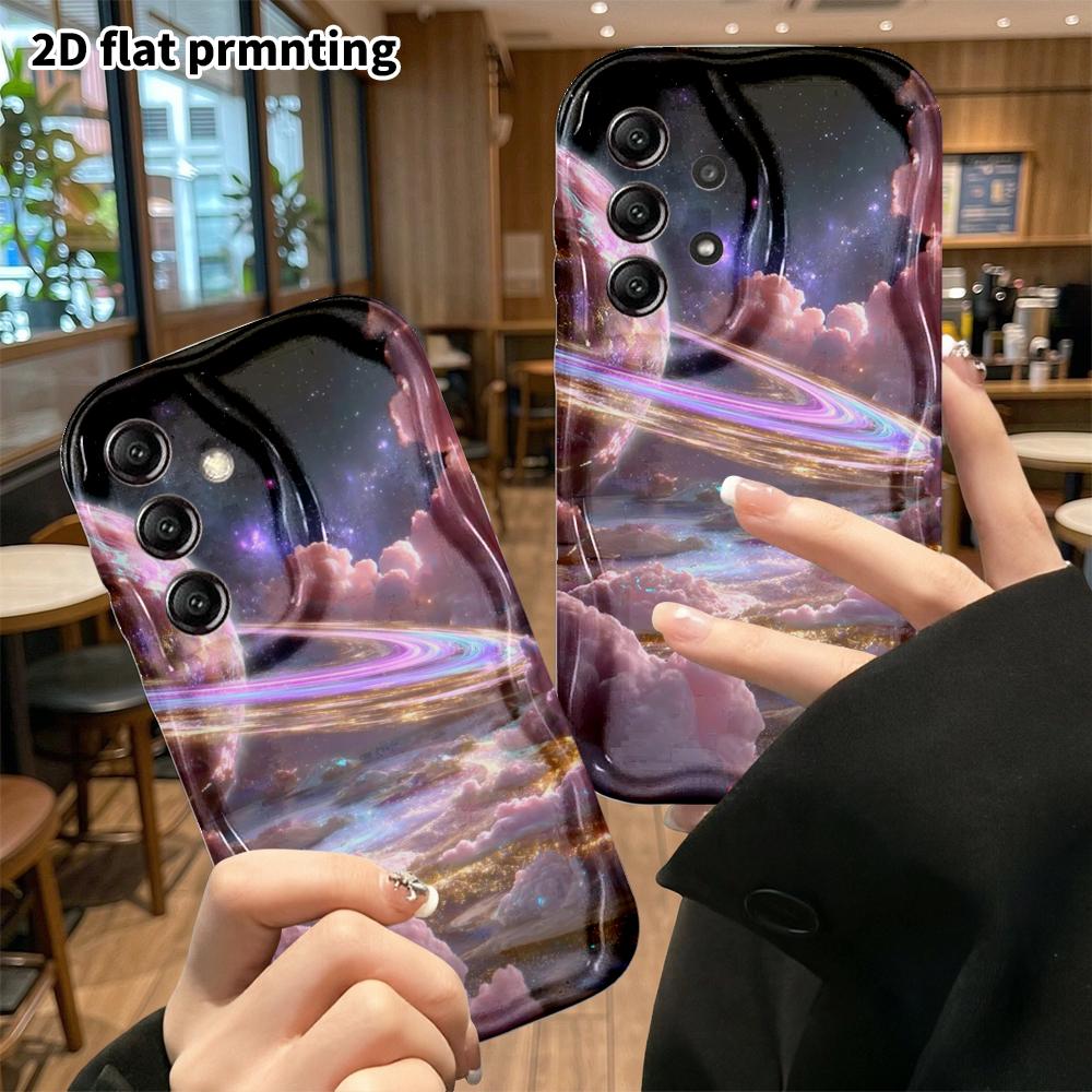Phone Case: 2D Flat Samsung Galaxy A34 A35 M05 M06 S20 S22 S21 FE Plus 5G Protective Case, Colorful Nebula Planet, Christmas and Halloween Gift