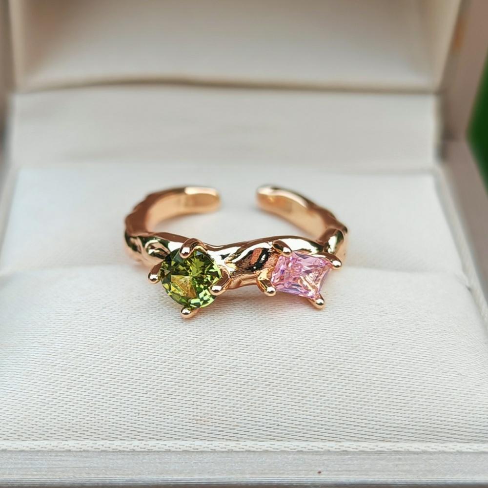 

1 шт. Модные морщинистые цветные кубические циркониевые открывающиеся регулируемые кольца для женщин, стекируемые парные кольца, ювелирные изделия, аксессуары для вечеринок золотой