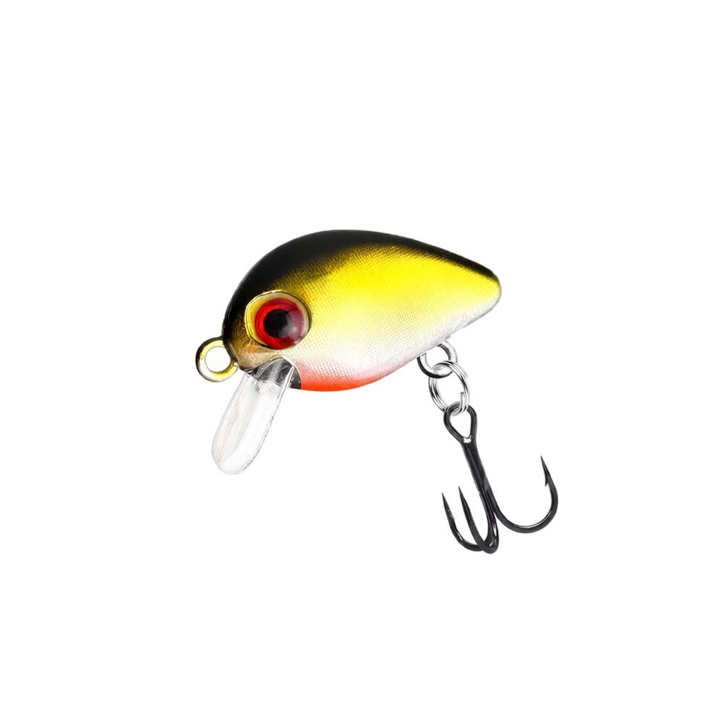1 8g Mini Crankbait Fishing Lure Floating Hard Bait with Three Treble Hooks Laser Coating for Freshwater Fishing