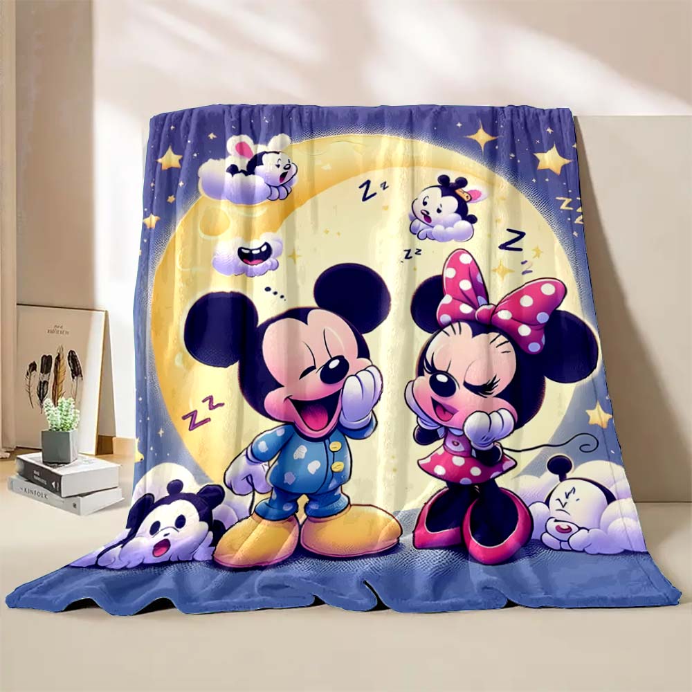 3D Mickey and Minnie Mouse Blankets Ultra Soft Cozy Blanket Lightweight Fleece Fuzzy Plush Throw Blankets for Bed Chair Gifts