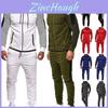 Conjunto de Fato de Treino Clássico Masculino com Pulôver com Capuz e Calças de Jogging Ajustáveis