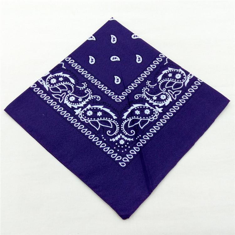Mode Hip Hop Katoenen Bandana Vierkante Sjaal 54cm*54cm Zwart Rood Paisley Hoofdband Gedrukt Voor Vrouwen/Mannen/Jongens/Meisjes paars