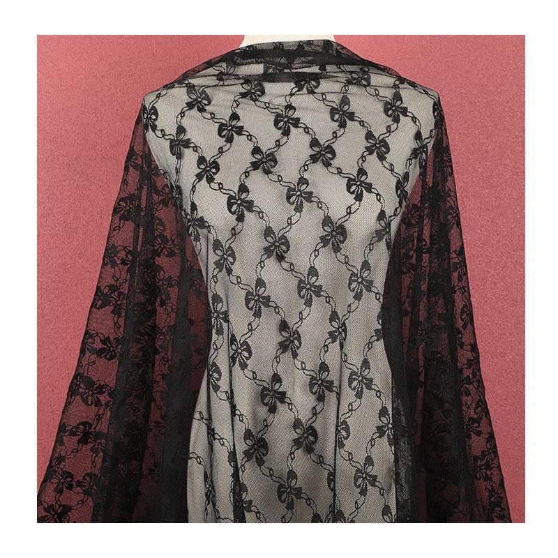 Black Stretch Nylon Lace Fabric for Clothing & Accessories