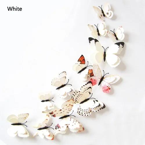12Pcs 3D Double layer Butterfly Wall Sticker on the wall for Home Decor DIY Butterflies Fridge Magnet stickers Room Decoration