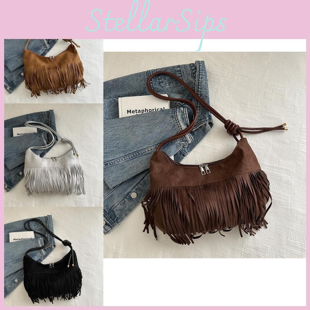 Stylish Canvas Tote Bag For Women With Trendy Tassels In Black Gray Brown Colors