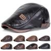 Herren Retro PU-Leder Newsboy Mützen JAMONT Etikettierung Britische Malerhüte Frühling Herbst Seitlich Verstellbare Schiebermütze Hip Hop Baskenmützen