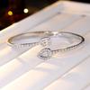 Fashionable Water Drop Square Zircon, Classic Shape, Smooth, Fashionable, Versatile, Elegant and Elegant Open Bracelet