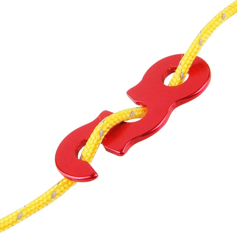 10Pcs Adjustable Camping Tent Cord Rope Buckle S Type Tensioners Fastener Kit Outdoor Gadgets Camping Tents Securing Accessories