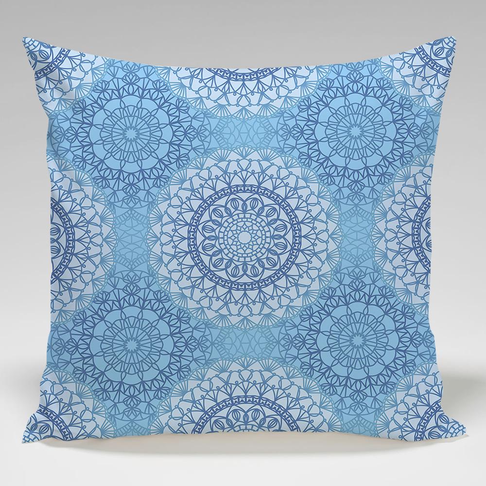 Mandala Geometric Pattern Throw Pillow Cover With Short Plush Print For Living Room Sofa Decoration Cushion Cover Pillow Covers
