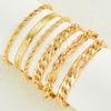 6pcs Simple Punk Gold Color Chain Bracelet Set Chunky Metal Link Chain Twisted Designs Multi Layered Bracelets For Women Jewelry