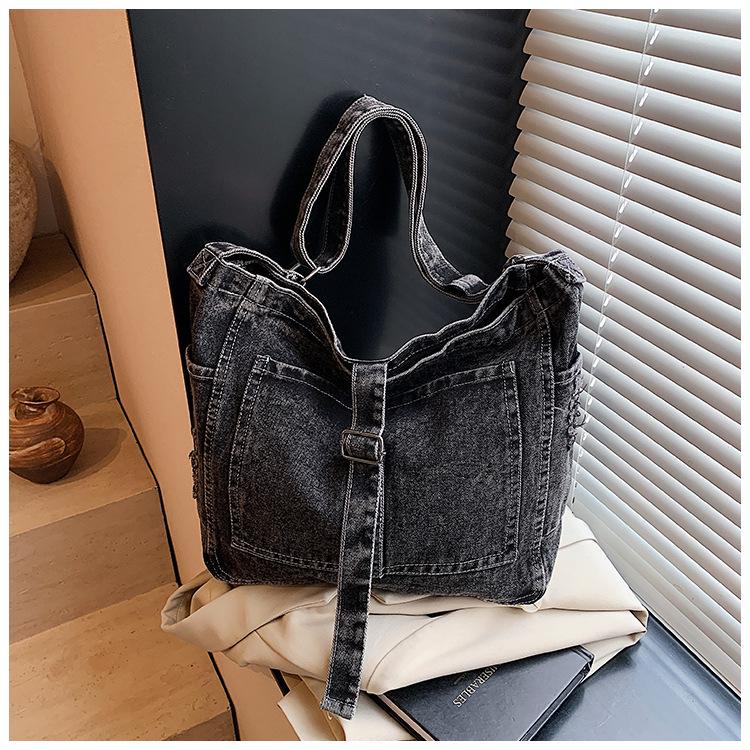 2025 Vintage Denim Crossbody Shoulder Bag - Trendy, Large Capacity, Casual Versatile Tote for Women
