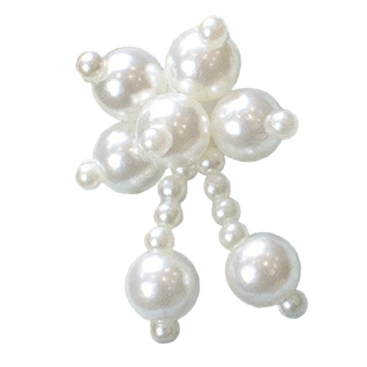 2Pcs Pearls Embellished Shoe Buckles Clips Easy Installation Footwear Decorations Accessories For Women Sneakers Sandals