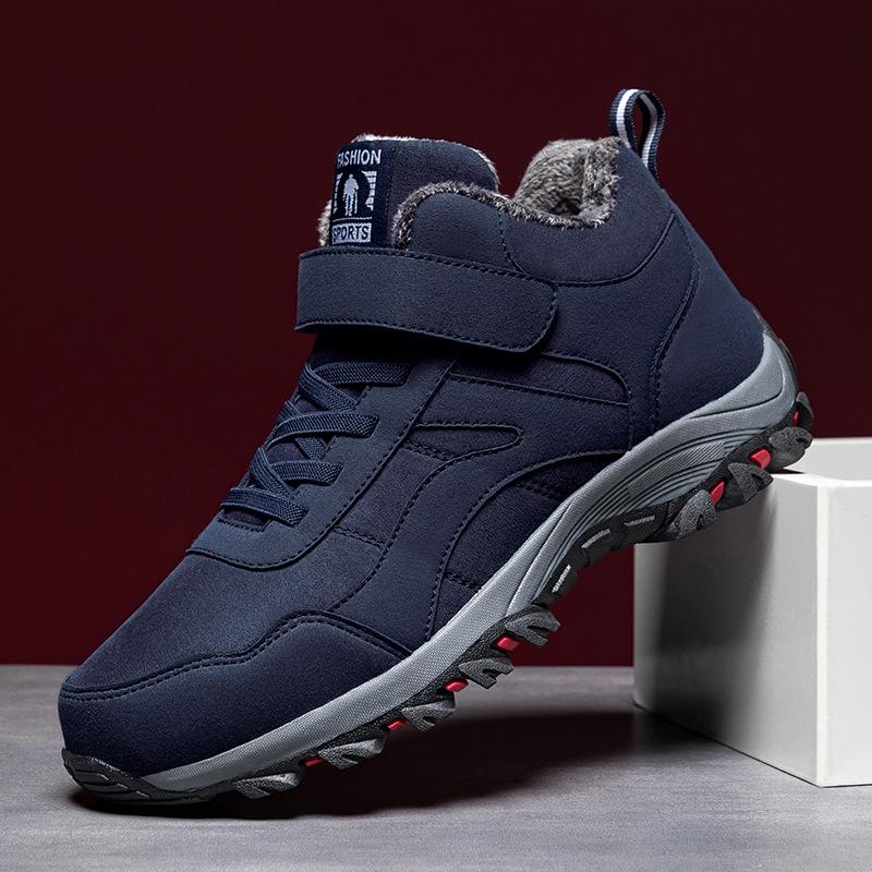 Autumn and winter new snow boots men and women middle-aged and elderly walking shoes high-top velvet cotton shoes couple cotton shoes