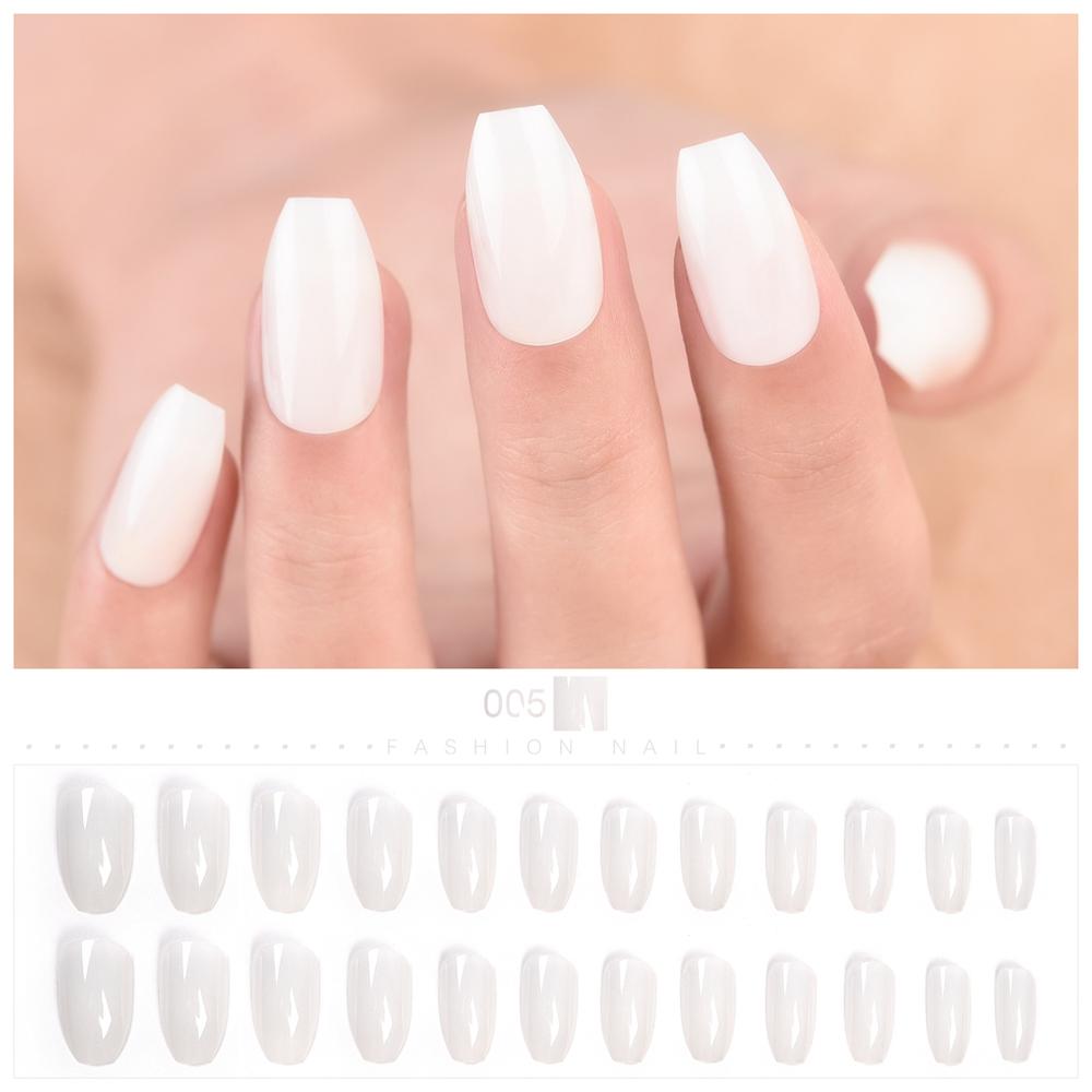 

KADS окрашенные накладные ногти 24 шт., французские ногти в форме гроба, накладные ногти, мути-размер, полное покрытие, носимые ногти