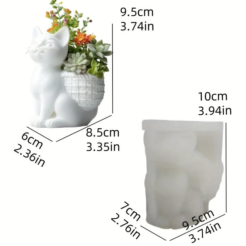 Yak Succulent Plant Flower Pot Resin Silicone Mold Sitting Cute Cow Storage Box Concrete Mould Cow Yak Candle Cup Gypsum Molds