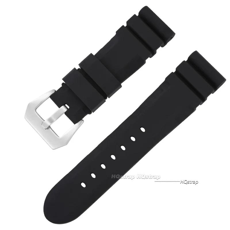22mm 24mm 26mm Silikonové řemínky pro hodinky Panerai Měkký sportovní náramek Pohodlný gumový pásek Dámské Pánské Náramkové doplňky