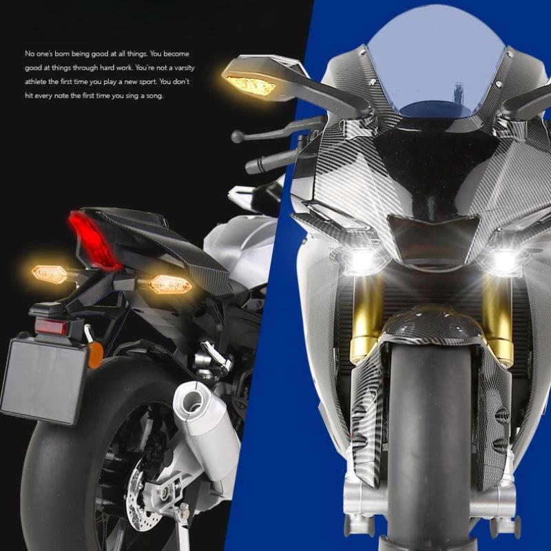 Symulacja 1/6 Yamaha R1M Metalowy Malowany Model Motocykla Dźwięk Światło Kolekcja Zabawka Motocykl Prezent dla Chłopaka Miniaturowy Samochodzik
