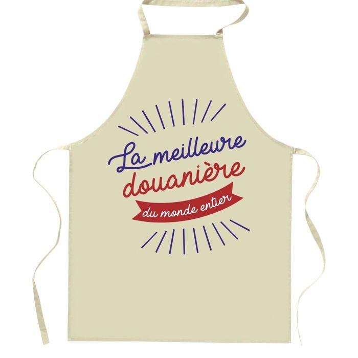 Planetee Tablier de cuisine douanière Meilleure du Monde entier | Cadeau Original Humour pour Cuisinière Vêtement Blouse