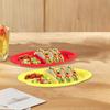 2pcs Divided Taco Serving Tray Oval Taco Holder Divider Plates Taco Plate  Snack