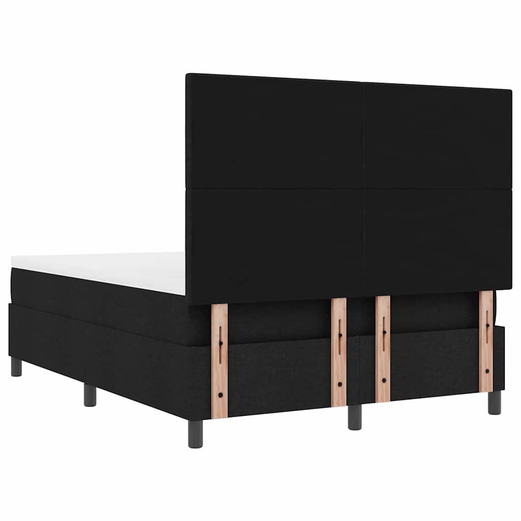 Box Spring Bed with Mattress Black 140 x 190 cm Fabric