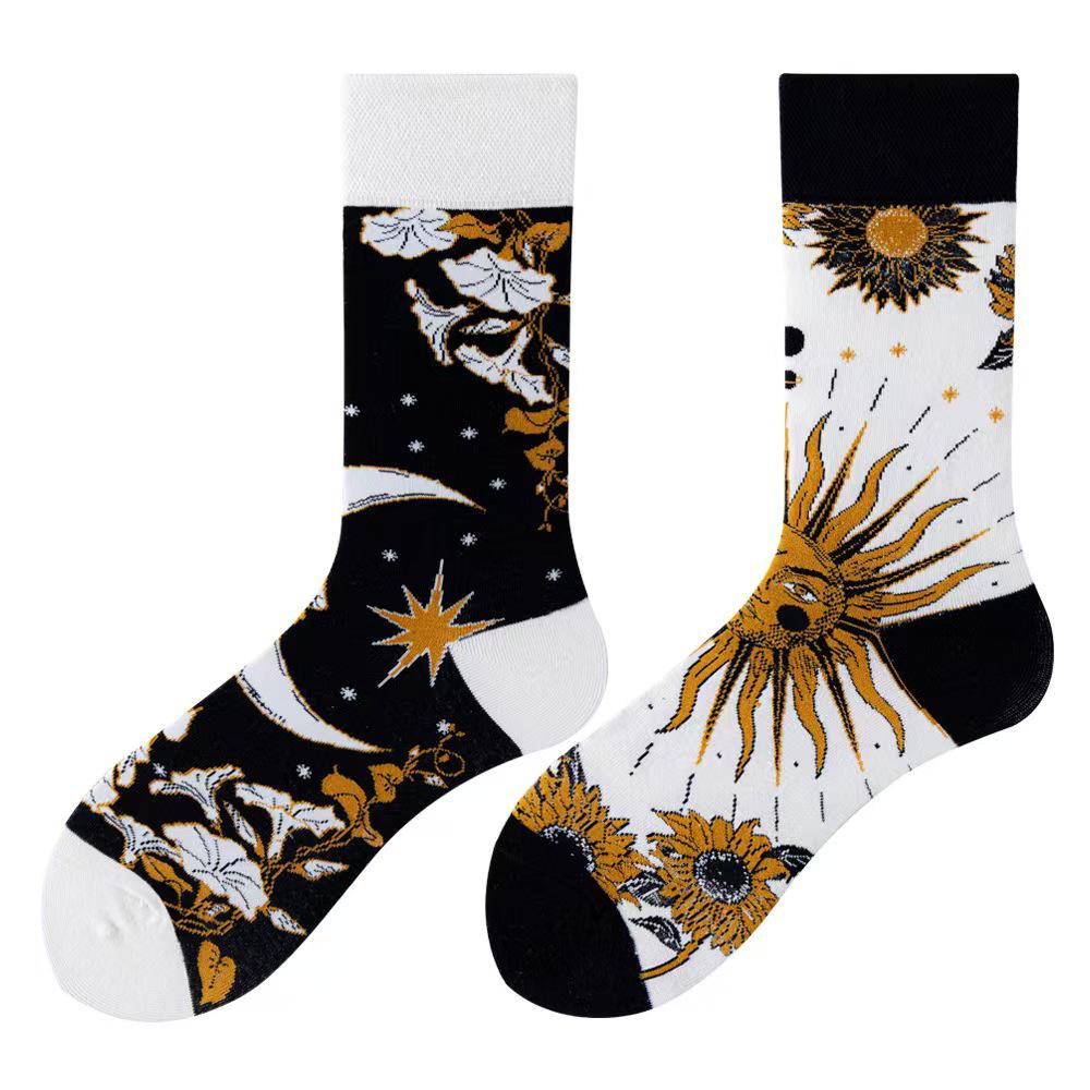 Asymmetric Colorful Christmas Cotton Socks for Couples