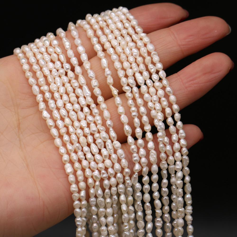 

1String, 3-4mm White Natural Freshwater Pearls, Handmade Rice-shaped Pearl Beads for Jewelry Making DIY Necklace Bracelet Accessories 36cm 1String/3-4mm-36cm белый