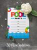 Inkdotpot Pack Of 30 Pool Party Invitations, Birthday Party Invites With Envelopes, Kids/Adult Pool Party Fill-In Style 5 X 7 Inches