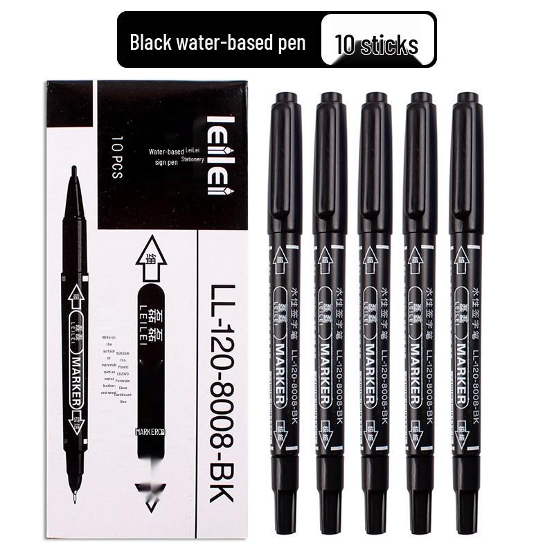 **Çift Uçlu Küçük Çocuk Çizim Kalemi - Siyah/Kırmızı/Mavi, İnce Uçlu, Su Bazlı**