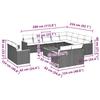 VidaXL Salon de Jardin avec Coussins 11 pcs, Canapés avec Pieds Réglables, Ensemble de Meubles d'Extérieur Patio Terrasse, 3250141