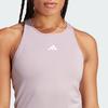 adidas Solid Color Logo Round Neck Tank Top Women Tops Purple IT9182