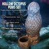 Liquid Silicone Penis Sleeve Thicker Longer Hollow Realistic Dildo Sleeve with Built-in Particles Massage Male Adult Sex Toy