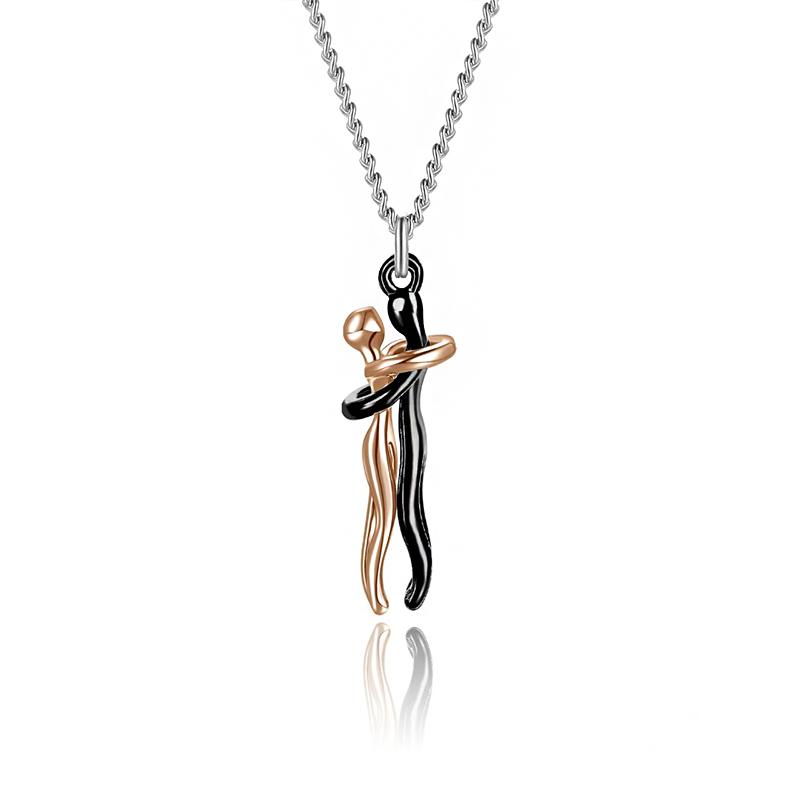 

1PC Love Symbol Fashion Couple Hugging Daily Wear Pendant Necklace Gifts Alloy Valentine s Day Jewelry New Exquisite