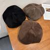 Color Solid Corduroy Beret Cap With Sun Protection Warmth For Adult Fashion Gift
