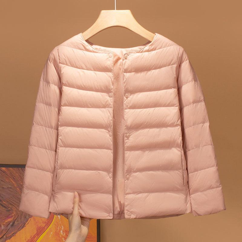Winter white duck down children's down jacket liner round neck long sleeve boys and girls with light inner wear school uniform artifact