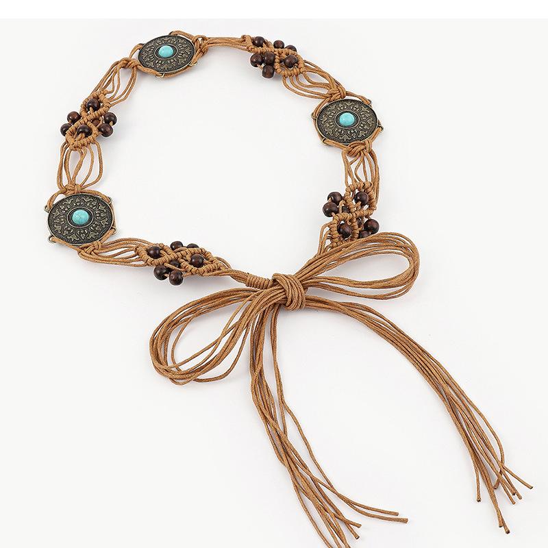 Retro Forest-style Literary Knitted Belt Women's Decorative Belt Bohemian Dress Waist Chain