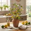 Green Leaves Lemon Fruit Branch with Flower Simulated Fruit Tree  Living Room Porch